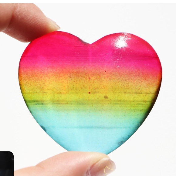 Rainbow SELENITE Heart - Picture 4 of 5